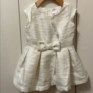 The Children’s Place Cream and Gold Striped Dress
